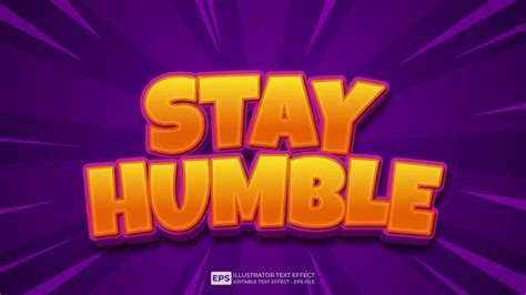 Premium Vector Vector D Text Stay Humble Editable Text Effect Font