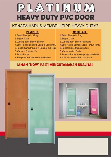 Promo Pintu Kamar Mandi PVC Heavy Duty Diskon 23 Di Seller Wana Store