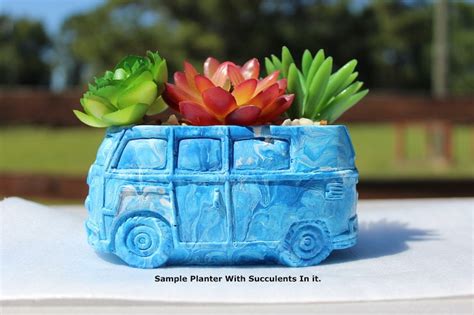 Vw Bus Planter Bus Succulent Planter Pot With Drainage Hole Etsy