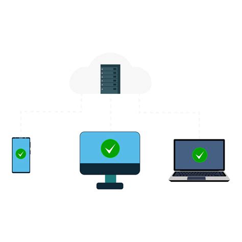 Transferring Data From Cloud Server To Computer Devices Vector Cloud