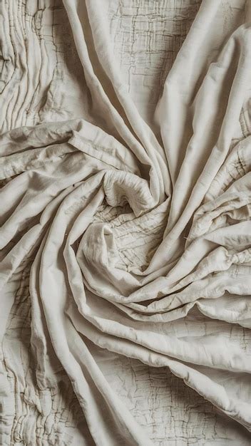 Wrinkled White Cotton Fabric Texture Background Wallpaper Premium AI