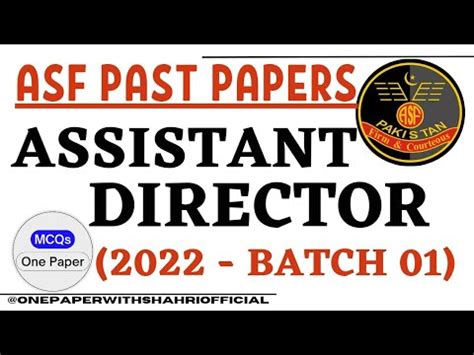 Assistant Director ASF Solved Past Paper 2022 BATCH 1 Important