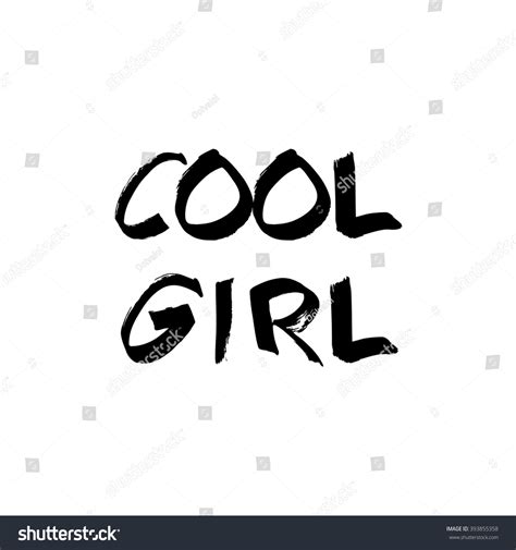 Cool Girl Slogan Graphic Tshirt Text Stock Vector Royalty Free