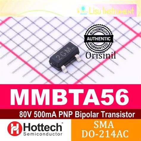 Jual MMBTA56 80V 500mA PNP Bipolar Transistor 2GM SOT 23 Hottech