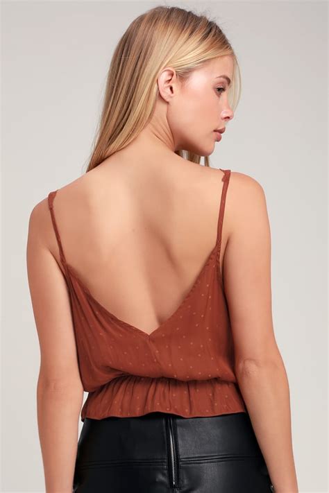 Sexy Rust Red Cami Top Lace Cami Top Satin Cami Top Lulus