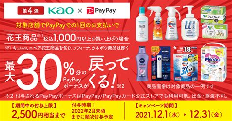 12月に「花王商品の購入で最大30％戻ってくるキャンペーン」実施（paypay ヤフー） ペイメントナビ