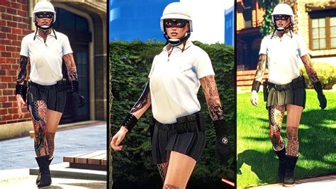 CUTE FEMALE OUTFIT WITH GOLF GLOVE GUN BELT GTA 5 ONLINE CLOTHING