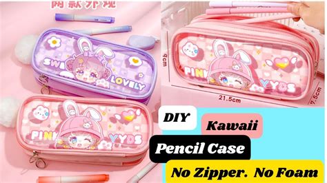 Diy Kawaii Pencil Case Without Zipper How To Make Cute Homemade Pencil Case School Supplies