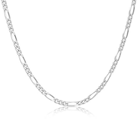 Womans Sterling Silver Cross Necklace With 2mm Italian Figaro Chain