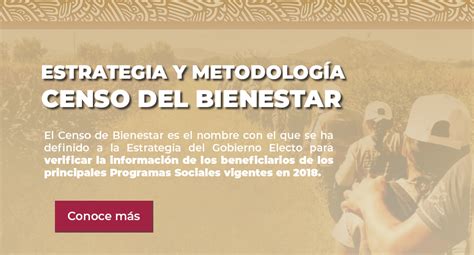 Estrategia Y Metodolog A Censo Del Bienestar Programas Integrales