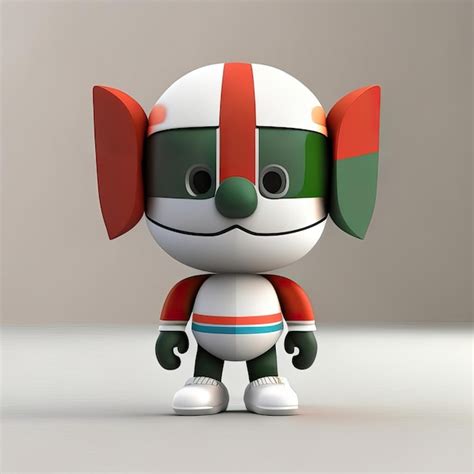 Premium AI Image | Mascot character in white green and red colors ...