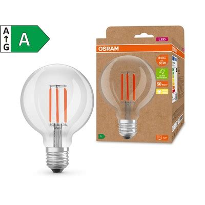 Ampoule Led Globe E Filament Clair W Lumens Blanc Chaud Classe