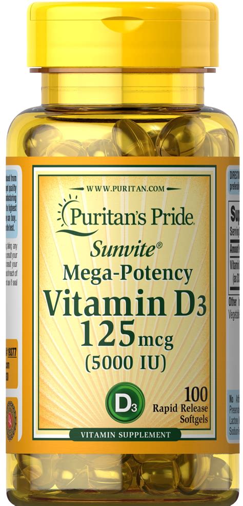 Puritans Pride Vitamin D3 5000 Iu