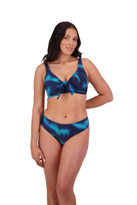 Moontide Swimwear Uk Tromso Underwired Tie Front Bikini Top In Night