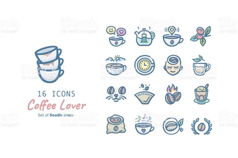 Coffee Doodle Icon Collection Design