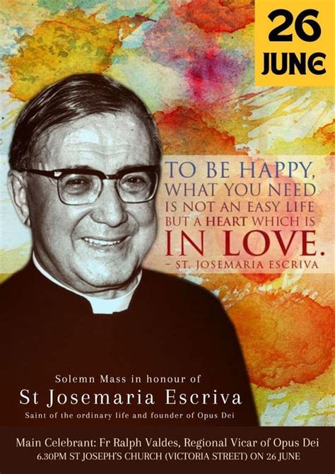 Invitation To The Mass For The Feast Of St Josemaría Escrivá Opus Dei