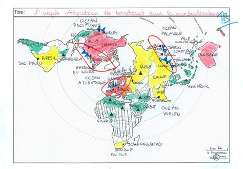 Croquis Linégale Intégration Des Territoires Dans La Mondialisation