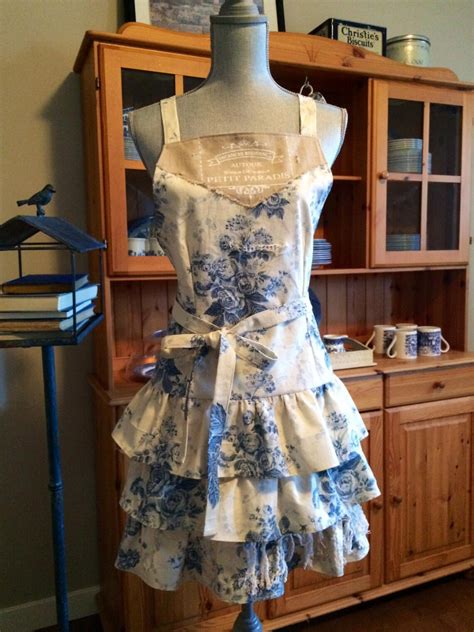 Ladies Ruffle Apron Etsy