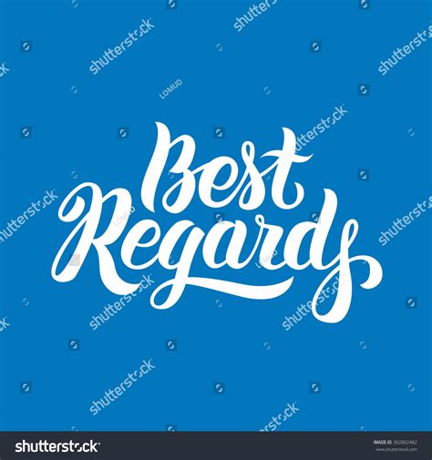 Best Regards Hand Lettering Handmade Vector เวกเตอร์สต็อก ปลอดค่า