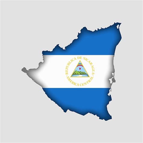 Nicaragua Mapa Con Bandera En El Cuerpo Vector Premium