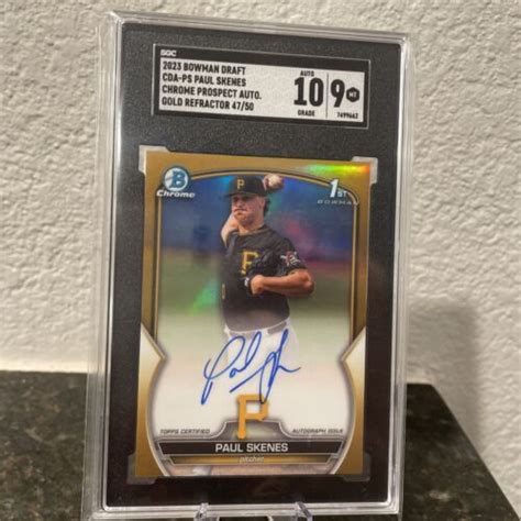 2023 Bowman Draft Chrome Prospect Auto Gold Refractor Cda Ps Paul