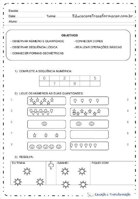 Avaliação De Matemática 1 Ano Do Ensino Fundamental 843