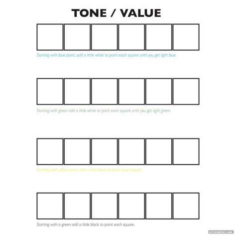 Value Scale Worksheet Printable