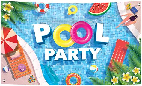 XtraLarge Pool Party Backdrop for Birthday Party – 72×44 Inch | Summer ...