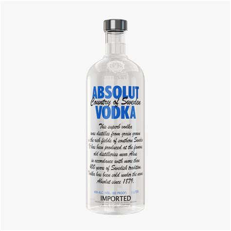 Absolut Vodka Bottle 3d Model 30 Max Fbx Obj Unknown Ma Free3d