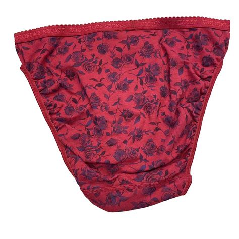 Vtg Victoria S Secret Bikini Panty Logo Waistband Red Gem