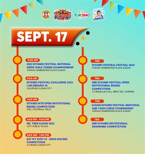 Official Calendar Of Activities For The Diyandi Festival Iligan News