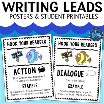 Writing Leads Posters By The Brighter Rewriter TpT