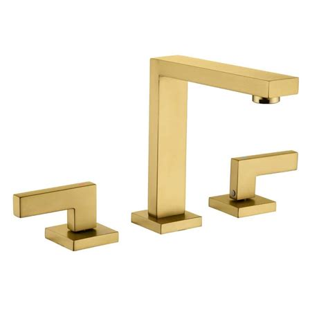 Flg 8 In Widespread Double Handle Bathroom Faucet In Brushed Gold Ss 0036 Bg The Home Depot