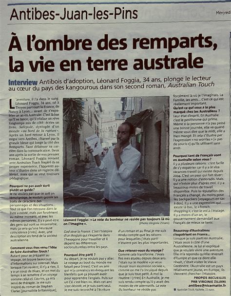 Interview et article de presse pour mieux connaître lécrivain Léonard