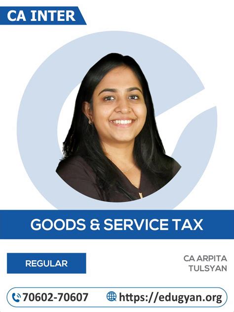 Ca Inter Indirect Tax Laws Idt By Ca Arpita Tulsyan New Syllabus