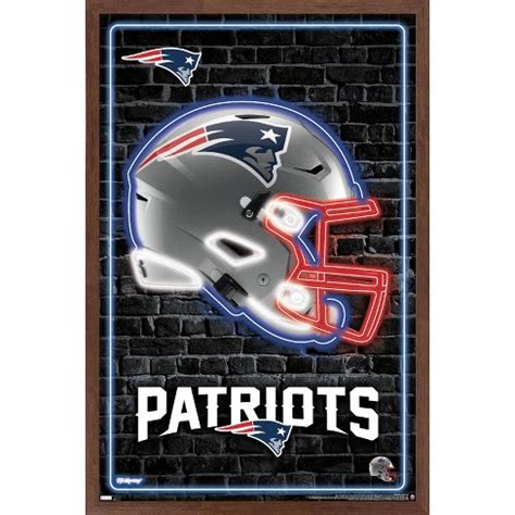 Trends International Nfl New England Patriots - Neon Helmet 23 Framed ...