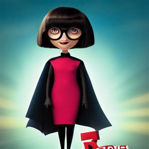 Prompthunt An Edgy Edna Mode Wearing A Cape Pixar