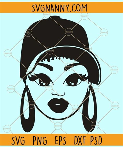 Woman Face With Cap Svg Earrings Svg Black Woman Svg African