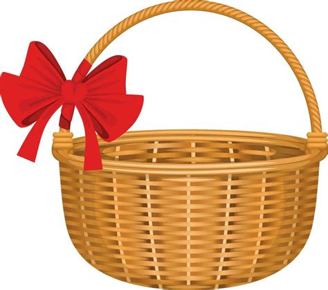 Bow Baskets Realistic Wicker Basket Realistic Easter Straw Basket With