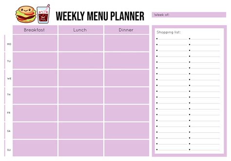 Blank Meal Planner Sheet 10 Free Pdf Printables Printablee