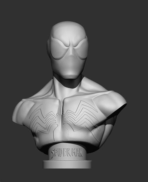 STL File Spiderman Black Symbiote Bust 3D Printable Model To