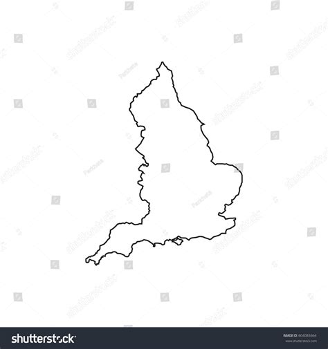 England Map Silhouette Illustration On White Stock Vector (Royalty Free) 604083464