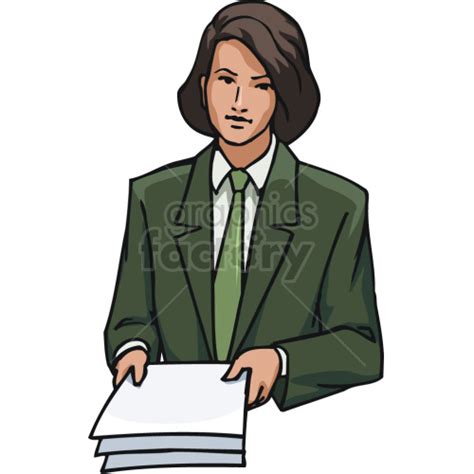 female lawyer holding case files clipart #418657 at Graphics Factory.