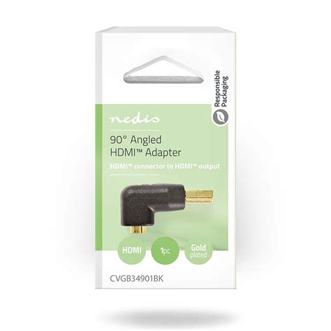 Nedis Adaptateur HDMI mâle HDMI femelle coudé 90 CVGB34901BK