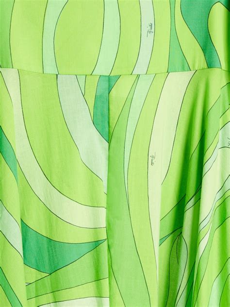 Pucci Marmo Print Cotton Maxi Skirt Green Farfetch