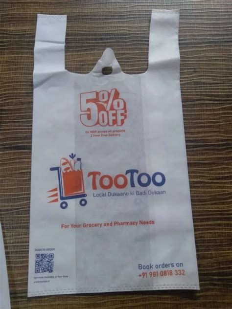 White Non Woven W Cut Bags For Grocery Size Dimension 14x16in At Rs