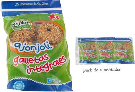 Galletas Integrales con Ajonjolí Soy Diet Saludable