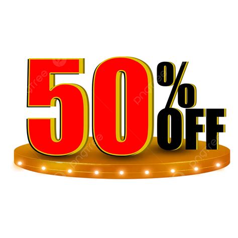 3d 50 Percent Off Special Offer In Yellow Podium 50 Percent Off