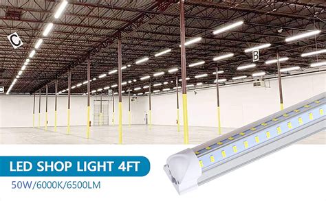 Pack Ft Led Shop Light Fixture W Lm K Cold White V