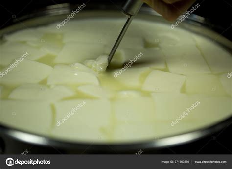process creating grain cheese cooking homemade cheese stock photo